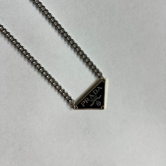 PRADA Triangle Necklace in Black - Picture 1 of 3